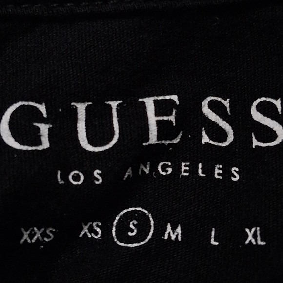 Guess Black Fitted Polo Cap Sleeve Tee    Size S - Picture 8 of 15